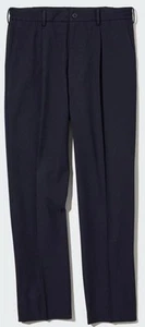 NWOT UNIQLO Pleated Tapered Pants Navy Blue Size M - Picture 1 of 2