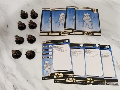 Star Wars Miniatures Rebel Storm Ewok x8 com cartas 45/60  - Imagem 1 de 3