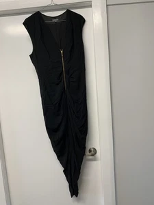Sheike black midi dress two way zip size 14 Vneck Sleeveless Races Cocktail - Picture 1 of 10