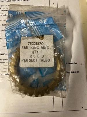 NEW GEARBOX SYNCHRO / BAULK RING - HILLMAN AVENGER & CHRYSLER / TALBOT SUNBEAM - Image 1 of 2