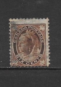 CANADA SCOTT 71 USED FINE - 1897 6c BROWN ISSUE - QUEEN VICTORIA - Picture 1 of 2