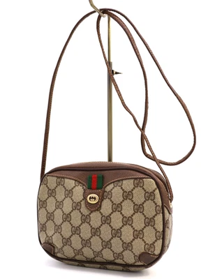 Gucci Vintage Crossbody Shoulder Bag Purse Sherry GG Supreme Brown Authentic - Image 1 of 4