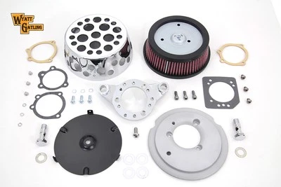 Conjunto de filtro de aire cromado Wyatt Gatling para Harley Davidson Foto 1 de 3
