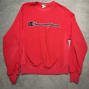 Champion Sweatshirt Mens Small Red Reverse Weave Spell Out Crewneck - Picture 1 of 12
