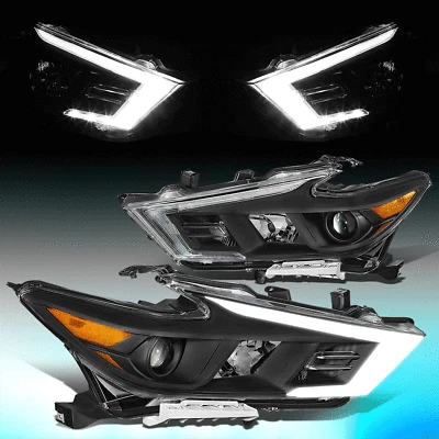 PARA NISSAN MAXIMA S SL SV 2016-2018 PAR LED DRL PROYECTOR FAROS FAROS NEGRO Foto 1 de 4