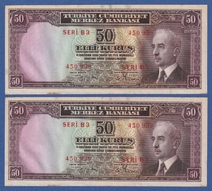 TURQUIA / TURKEY -- PAREJA 50 KURUS ( L.1930 ) -- SEA SALVAGED -- PICK 133 . - Picture 1 of 2