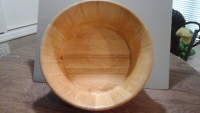 Large Light Wood Salad / Fruit Bowl Thailand -5.5" Deep x 15" Diameter - Image 1 of 4