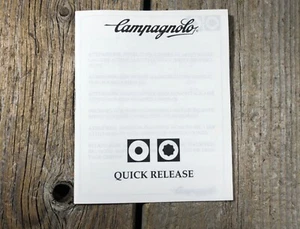CAMPAGNOLO SHAMAL HPW WHEEL PAPERWORK SKEWER INSTRUCTIONS CAMPY MADE IN ITALY - Picture 1 of 1