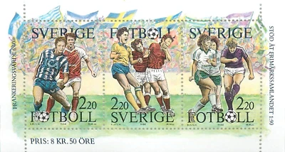 2. Sweden 1988 Football Minisheet (115 x 62mm) MNH - Image 1 of 2