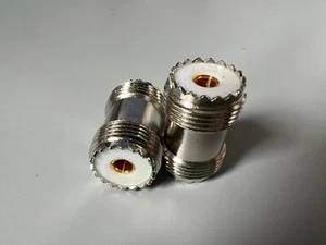 2 x Connettore a canna da SO239 a SO239 per accoppiatore radioamatore/CB femmina a femmina - Foto 1 di 1