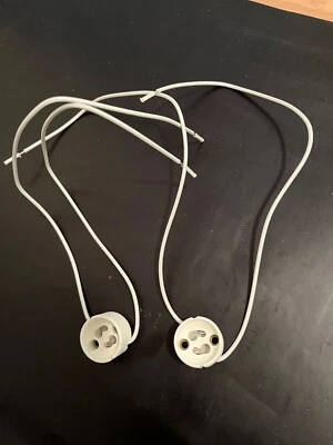 TWO 12'' Leads, Porcelain GU-10 Socket, D2738 - Image 1 of 4
