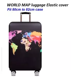 Elastic Polyester luggage cover for 80cm to 82cm World Map - Picture 1 of 3
