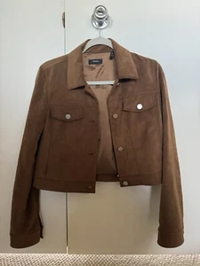 Theory Brown Faux Suede Jacket - Picture 1 of 3