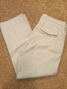 Men's EUC CALVIN KLEIN 34/30 Gray/White Stripe Classic Rise Flat Front Pants - Picture 1 of 7