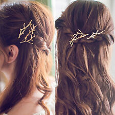 2pcs New Girls Women Metal Branch Leaves Hairpin Bobby Pin Hair Clip Accessories