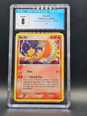 Ho-Oh Deck Exclusive Cosmos Holo 2005 Pokemon EX Unseen Forces 27/115 CGC 8 - Image 1 of 2