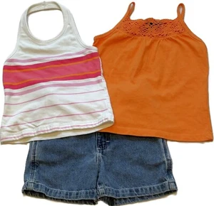 3 piece Lot Circo OshKosh Sonoma Shirt Tank Tops & Denim Jean Shorts Outfit 6 6X - Picture 1 of 8