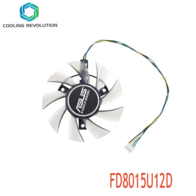 75mm FD8015U12D DC12V 0.50AMP 4Pin Video card fan  Asus Phoenix 1650 1050 Ti - Image 1 of 2