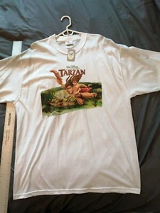 Vintage DISNEY STORE Tarzan & Jane 1999 Tee Shirt 1999 XL with tags - Picture 1 of 2