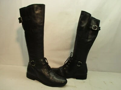 Botas de montar Matisse de cuero negras con cremallera de encaje hasta la rodilla para mujer talla 7,5 M Foto 1 de 4