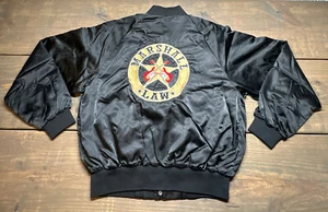 Vintage Local Rock Band Marshall Law Nylon Bomber Jacket Embroidered Black Large - Picture 1 of 17