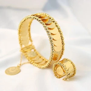 24k gold plated high quality bracelet and ring - Picture 1 of 6