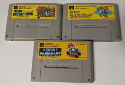 Nintendo Super Famicom Lot of 3 - Super Mario World Yoshi Road Hunting - AJcx22 - Image 1 of 3