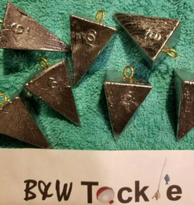 10 (ten) 6 OZ PYRAMID SINKERS LEAD FISHING WEIGHTS FREE SHIPPING - Picture 1 of 2