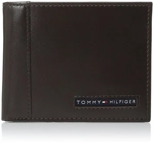 Tommy Hilfiger Brown Leather Men's Wallet with Free Express - Picture 1 of 4
