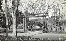 c1915 Postcard; Entrance Gate Calistoga Hot Springs, Calistoga CA Napa Co.