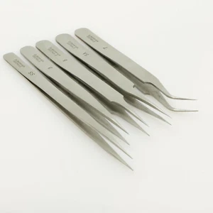 Uhrmacher Pinzetten Set 5 teilig Pinzettensatz Edelstahl Tweezers - Bild 1 von 12