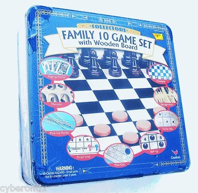 NEW Chess Backgammon Checkers Mancala 10 Board Games Set Roll-Up Cardinal IN BOX - Image 1 of 2