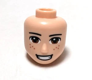 Lego - Mini Doll Heads - Male, Brown Eyes, Smile, Freckles, Light Skin - Picture 1 of 1