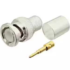 BNC Male Crimp Connectors, 3 or 6 PACK, 4 cable sizes Coax , Quality Counts - Picture 1 of 12