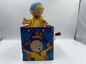 CAILLOU 2012 Hand Crank Metal JACK IN THE BOX Music Box Musical Toy PBS 