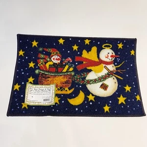 HuffCo Navidad Vacaciones Muñeco de Nieve Ángel Trineo Antideslizante Acento Alfombra 16”X24” - Imagen 1 de 3