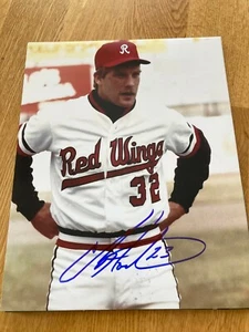Rochester Red Wings Orioles Chris Hoiles signed 8x10 with WCOA - Picture 1 of 3