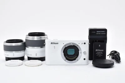 Nikon 1 J1 10.1MP Digital Camera White Body Two Lens Set Excellent++ from Japan - Image 1 of 4