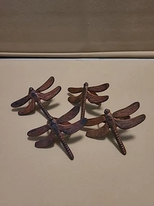 Vintage Ruggine Drangonfly Tovagliolo Anelli Metallo Pier 1 Set di 4 - Foto 1 di 5