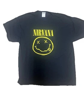 Nirvana Smiley Face Flower Sniffin Vintage T Shirt 90’s. EXCELLENT condition - Picture 1 of 7