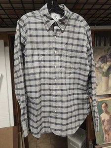 Brooks Brothers Black Fleece Button Down Shirt Mens Grey Plaid Thom Browne BB3 - Picture 1 of 14