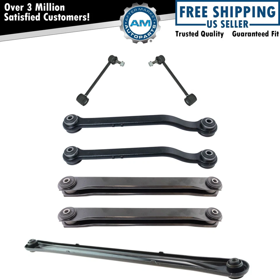 7 Piece Rear Track Bar Links Upper Lower Control Arms Kit LH RH Sides for GM SUV - Image 1 of 4