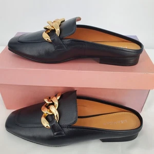 Lisa Vicky Womens 8M Zippy Slip On Mule Loafer Black Sheep Nappa New In Box - Picture 1 of 8