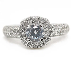 1CT Treated White Sapphire 925 Genuine Sterling Silver Ring Jewelry Sz 9 - Picture 1 of 3