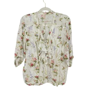 Ralph Lauren Denim & Supply Womens Boho Top Size M Floral Gauze Cotton Cowgirl - Picture 1 of 9