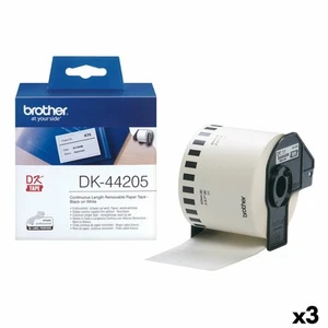 Etiquettes pour Imprimante Brother DK-44205 62 mm x 30,48 m Noir/Blanc [3 Uni - Afbeelding 1 van 4