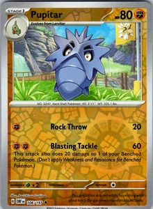 Pupitar Reverse Holo 106/197 SV03: Obsidian Flames Uncommon - NM - Picture 1 of 2