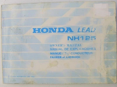Honda Lead NH125 1983 #36KG8600 0036-KG9-6000 Owners Handbook Multilingual - Image 1 of 3