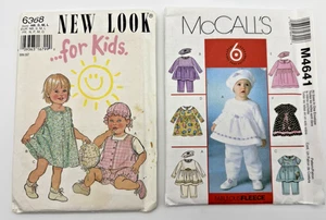 Children (2) Pattern Lot, Newborn to 24 Lbs, Dress, Pants, Hat, Romper UNCUT - Picture 1 of 4