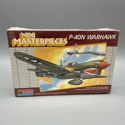 VINTAGE 1988 MONOGRAM WARHAWK P-40N WW II 1/72 MODEL PLANE KIT NEW IN SEALED BOX - Image 1 of 4